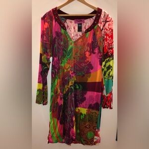 Colorful Paisley Long Sleeve Dress/tunic